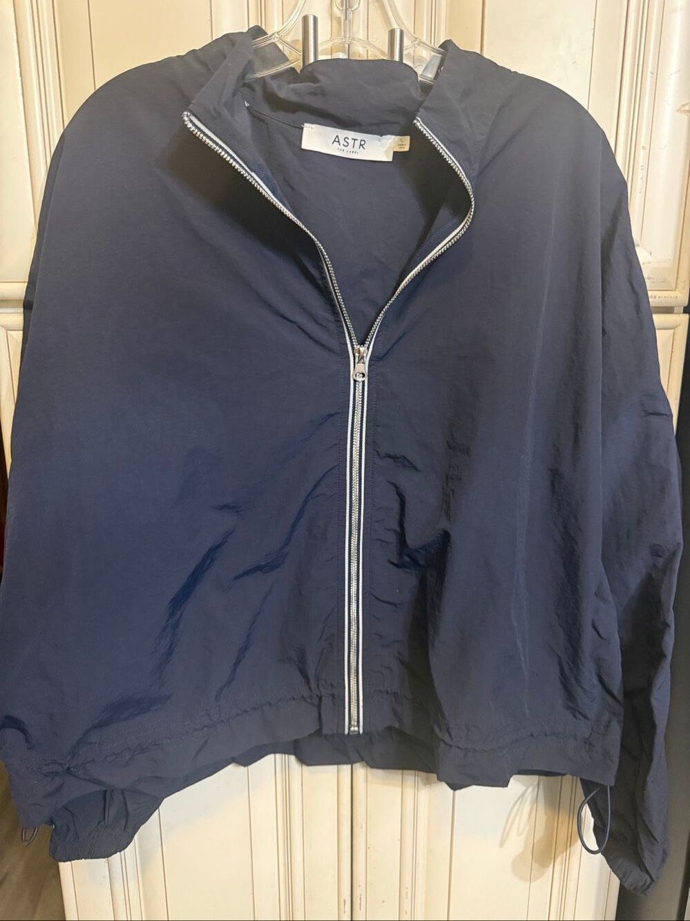 ASTR The Label Womens Classic Zip Up Teo Contrast Stripe Track Jacket Navy Large